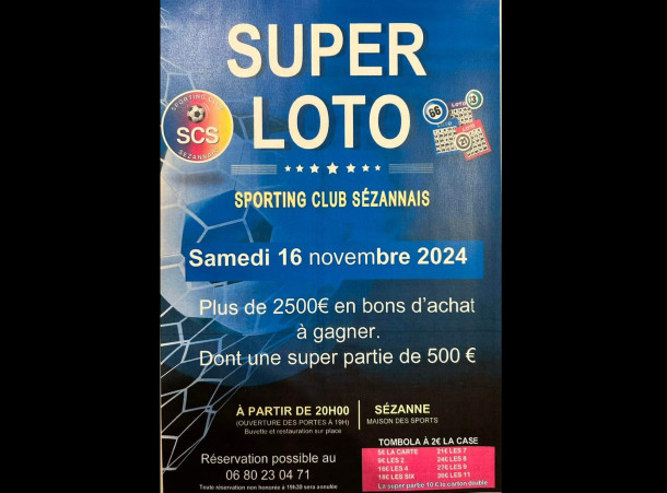 SUPER LOTO SAMEDI 16 NOVEMBRE 2024